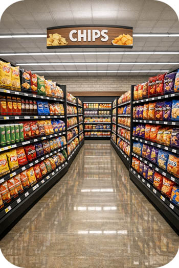 Grocery Store Chip Shelf